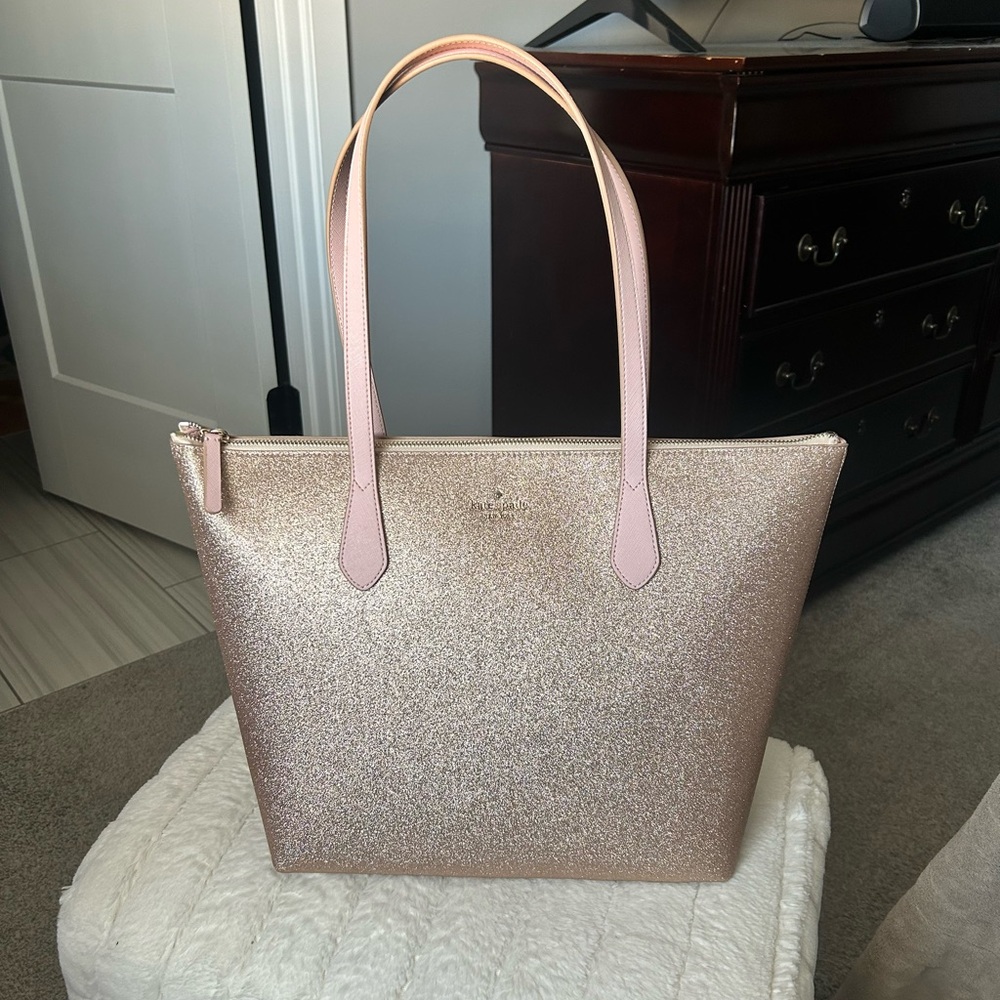 Kate Spade Pink and Gold Tote Bag Large Joeley NEW without tags